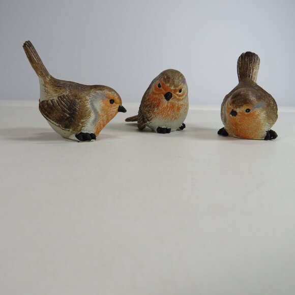 Resin (3) Bird Figurines Brown & Orange (2 are duplicates) - Picture 4 of 13